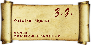 Zeidler Gyoma névjegykártya
